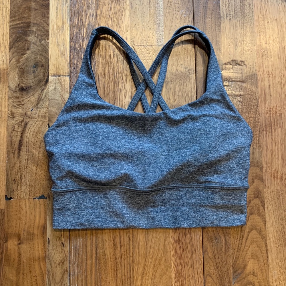 Lululemon long line energy bra size 4 gray heather